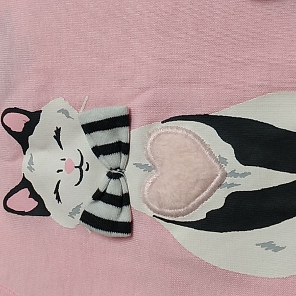Pink First Impressions Girls t-shirt w Cats & Fuzzy Hearts 6-9 Months - Picture 3 of 9
